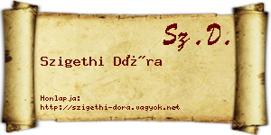 Szigethi Dóra névjegykártya